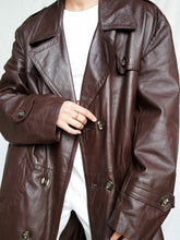 Load image into Gallery viewer, "Dalilah" leather trench coat