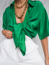 Load image into Gallery viewer, "Emerald" silk shirt - lallasshop