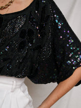 Load image into Gallery viewer, "Mary" silk sequin and pearl shirt