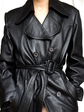 Load image into Gallery viewer, "Audrey" leather trench coat - lallasshop