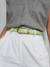 Load image into Gallery viewer, light green leather belt