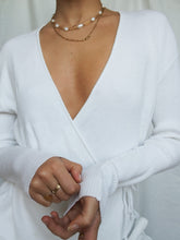 Load image into Gallery viewer, "Kahan" white wrap top