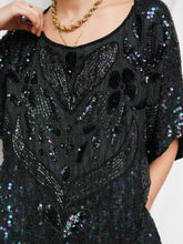 Load image into Gallery viewer, "Mary" silk sequin and pearl shirt