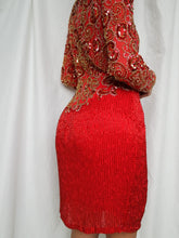 Load image into Gallery viewer, "Leila" sequin and pearls dress