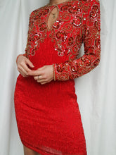 Load image into Gallery viewer, "Leila" sequin and pearls dress