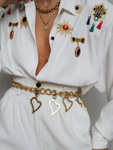 Load image into Gallery viewer, Heart gold metal belt