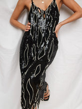Load image into Gallery viewer, "On fire" sequin and pearl dress