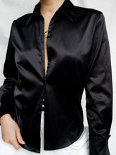 Load image into Gallery viewer, Black satin shirt