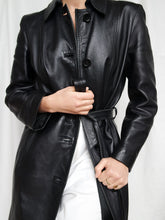 Load image into Gallery viewer, "Jane" Leather black coat