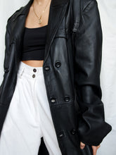 Load image into Gallery viewer, Leather trench coat