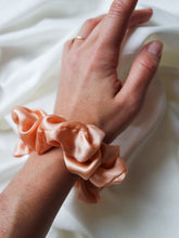 Load image into Gallery viewer, "Coral silk baby scrunchie
