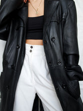 Load image into Gallery viewer, Leather trench coat