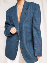 Load image into Gallery viewer, Blue houndstooth blazer (M men)