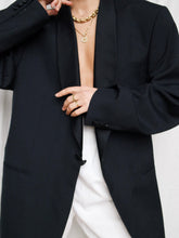 Load image into Gallery viewer, Dark blue smoking blazer