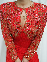 Load image into Gallery viewer, "Leila" sequin and pearls dress