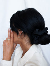 Load image into Gallery viewer, "Back to black" half silk scrunchie - lallasshop