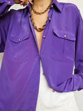 Load image into Gallery viewer, "Purple rain" satin shirt - lallasshop