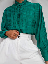 Load image into Gallery viewer, "Valiani" green silkblouse