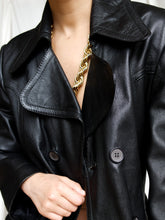 Load image into Gallery viewer, "Audrey" leather trench coat - lallasshop