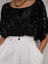 Load image into Gallery viewer, "Mary" silk sequin and pearl shirt