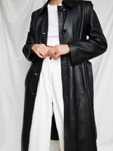 Load image into Gallery viewer, "Jane" Leather black coat