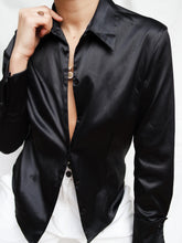 Load image into Gallery viewer, Black satin shirt