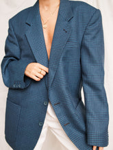 Load image into Gallery viewer, Blue houndstooth blazer (M men)