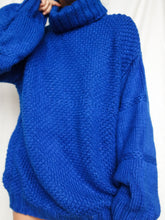 Load image into Gallery viewer, « Cobalt » maxi knitted jumper