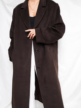 Load image into Gallery viewer, "Jena" dark brown long coat (L)