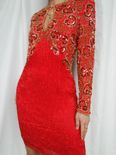 Load image into Gallery viewer, "Leila" sequin and pearls dress