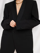 Load image into Gallery viewer, Black smocking blazer