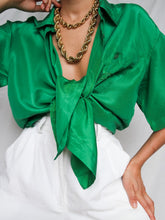 Load image into Gallery viewer, "Emerald" silk shirt - lallasshop
