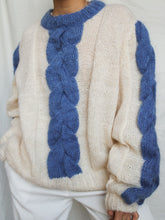 Load image into Gallery viewer, Blue twist knitted jumper