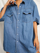 Load image into Gallery viewer, Denim short sleeves shirt (XL) - lallasshop