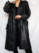 Load image into Gallery viewer, Leather trench coat