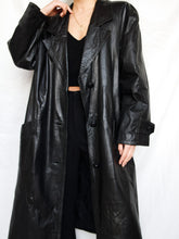 Load image into Gallery viewer, Leather trench coat