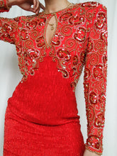 Load image into Gallery viewer, "Leila" sequin and pearls dress