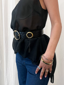 "Croco" leather belt