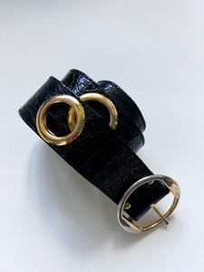 "Croco" leather belt