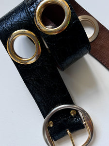 "Croco" leather belt