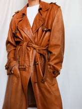 Load image into Gallery viewer, Camel leather trench
