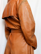 Load image into Gallery viewer, Camel leather trench
