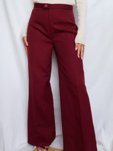 "Burgundy" 70' flare pants