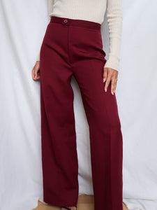 "Burgundy" 70' flare pants