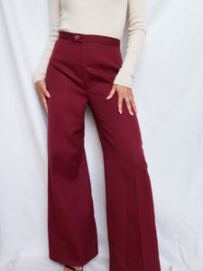 "Burgundy" 70' flare pants