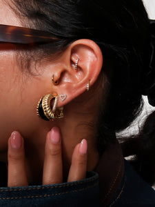 "Drop" golden metal earrings