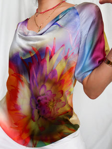 "Flora" silk top