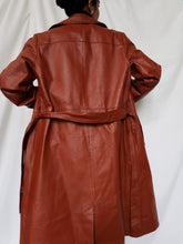 Load image into Gallery viewer, &quot;Pumpkin spice&quot; leather trench coat
