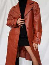 Load image into Gallery viewer, &quot;Pumpkin spice&quot; leather trench coat
