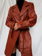 Load image into Gallery viewer, &quot;Pumpkin spice&quot; leather trench coat
